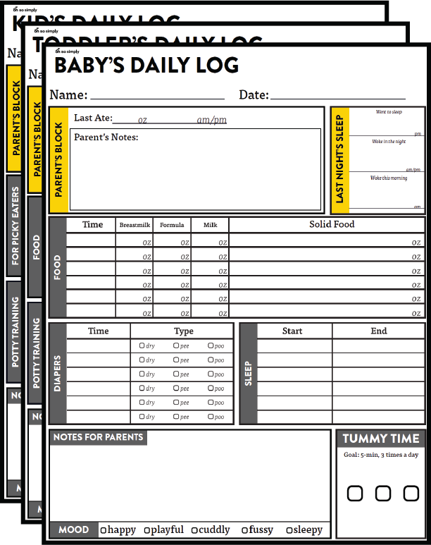 Nanny Daily Logs Help For Nannies And Home Organizers OhSoSimply 